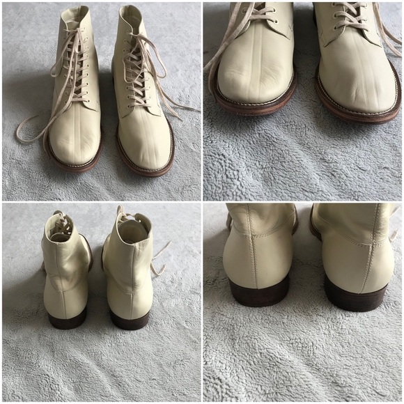 The Great. Boxcar Lace-Up Granny Boot Vanilla 9.5 - Picture 4 of 12